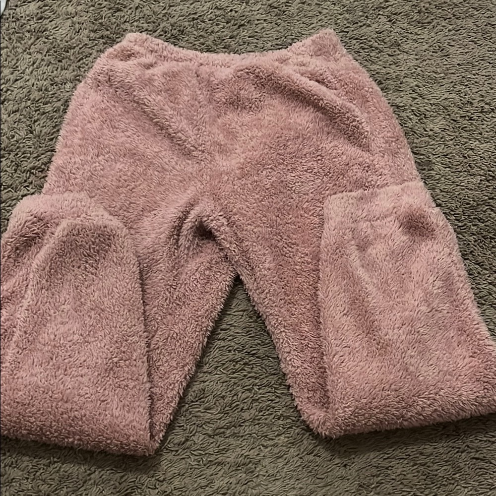 SHEIN Pink Fuzzy Track Pants